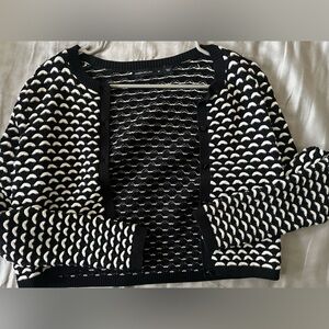 Karen Millen Black and White Textured Cardigan